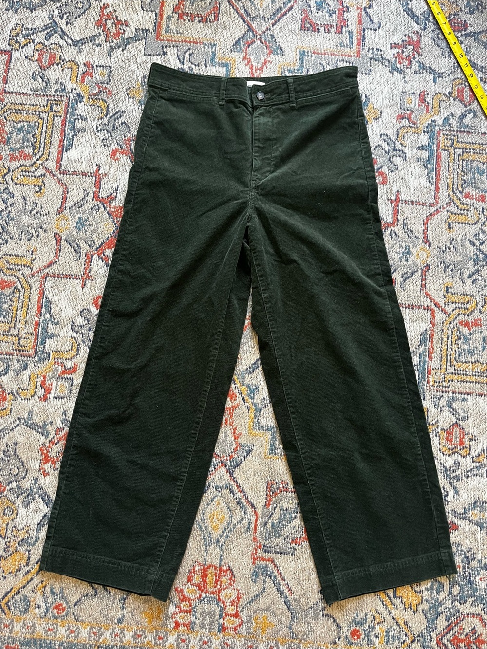 Everlane Dark Green Corduroy Straight-Leg Pants